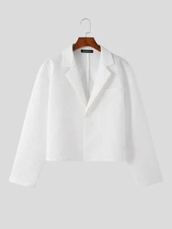 Mens Waffle Textured Long Sleeve Crop Blazer 17 Mens Waffle Textured Long Sleeve Crop Blazer -Incerun Shop f17bb64f 3ab1 4ab2 ad95 08c1b39fb8b5