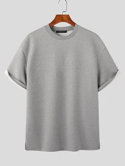 Mens Texture Side Split Short Sleeve Casual Two Pieces Outfits 17 Mens Texture Side Split Short Sleeve Casual Two Pieces Outfits -Incerun Shop f19d0c88 1620 44a8 98a4 d3825bdd094c