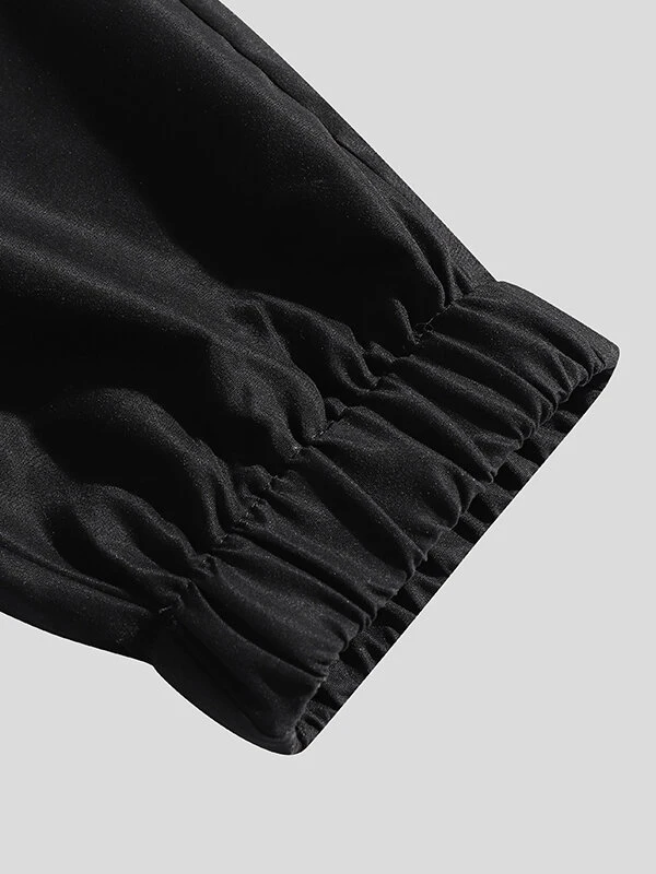 Mens Mesh Patchwork Chain Design Flap Pocket Pants 9 Mens Mesh Patchwork Chain Design Flap Pocket Pants - Image 7