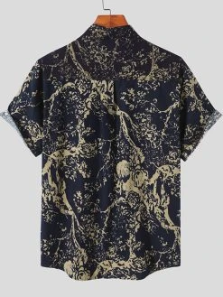 Mens Plant Print Stand Collar Shirt -Incerun Shop f3e6f5dd b186 4349 945f d66f1b1ca98d