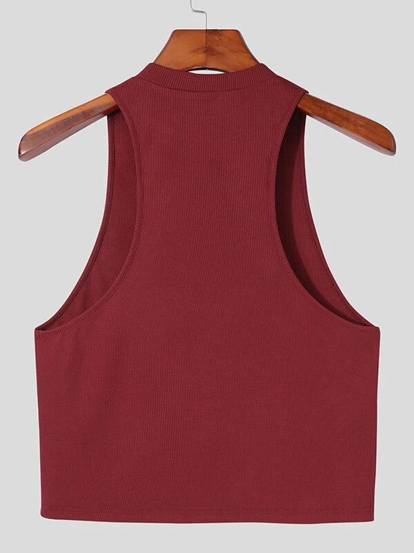 Mens Sexy Two-piece Crop Top T-shirt 10 Mens Sexy Two-piece Crop Top T-shirt - Image 8