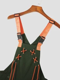 Mens Contrast Lace Up Strap Overall With Pocket -Incerun Shop f4c5cec2 d829 41cf a5ed 97f3bebd2676