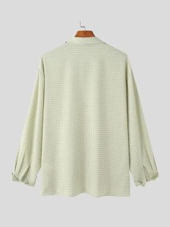 Mens Plaid Pattern Long Sleeve Loose Shirt -Incerun Shop f572b97a 8f36 41e7 84e1 205dbc66b5e0