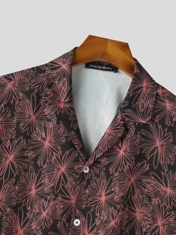Mens Floral Print Revere Collar Vacation Short Sleeve Shirt -Incerun Shop f62f0616 dc5e 42b6 9c1a c5a0bd9f2df6