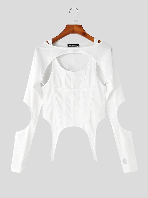 Mens Solid Cutout Tank T-shirt Two Pieces Outfits 9 Mens Solid Cutout Tank T-shirt Two Pieces Outfits - Image 7