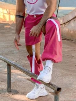 Men's Cutout Webbing Patchwork Casual Pants -Incerun Shop f702f3c9 8a9c 4815 b6e9 b9a0e448aea6