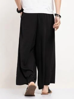 Mens Solid Loose Wide Leg Warrior Pants With Pocket -Incerun Shop f7139d97 dc52 4614 af1c 323388ceff93