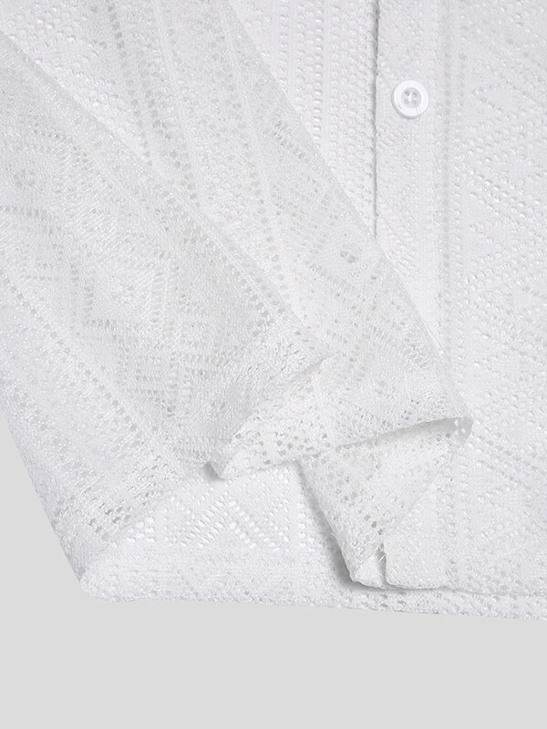 Men's Sexy Hollow Lace Loose Shirts 13 Men's Sexy Hollow Lace Loose Shirts - Image 11