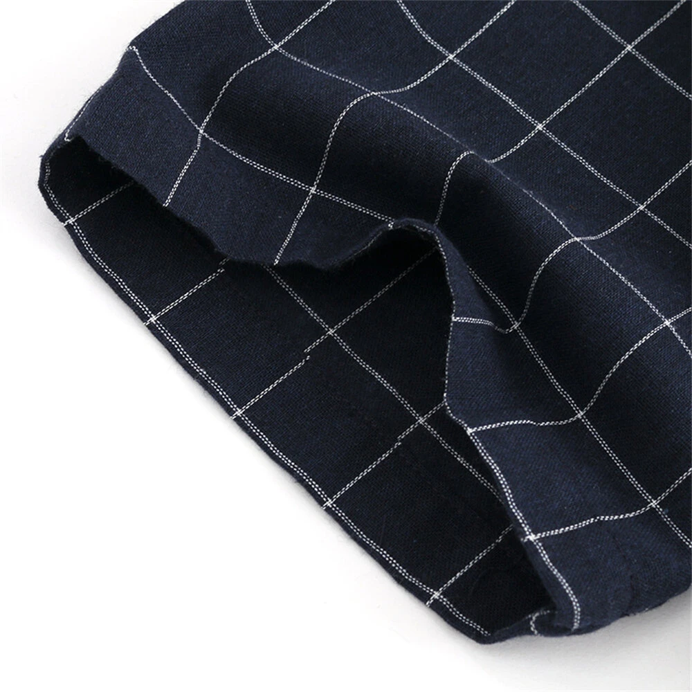 Mens Plaid Lapel Casual Short Sleeve Shirt 10 Mens Plaid Lapel Casual Short Sleeve Shirt - Image 8