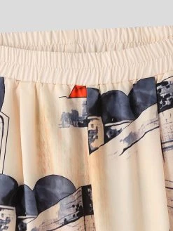 Mens Print Pocket Half Sleeve Two Pieces Suit -Incerun Shop f81c884b a08e 40b2 8861 031e5b27e4c0