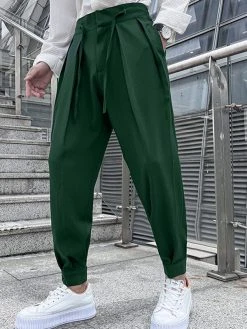 Mens Solid Pleated Sticky Cuff Drawstring Waist Pants 17 Mens Solid Pleated Sticky Cuff Drawstring Waist Pants -Incerun Shop f89cb430 3fc5 4a0c 84df efc6e0da6a79