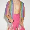 Men Glitter Rainbow Stripe Printed Fringe Cardigan -Incerun Shop f8c464a8 a63e 4acb 9ef6 a5b84c1f656d