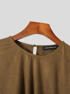 Mens Waist Wrap Pleated Crew Neck T-Shirt 21 Mens Waist Wrap Pleated Crew Neck T-Shirt -Incerun Shop fa7044da ba40 4cb5 b981 58bbeee00140