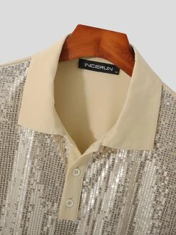 Mens Sequin Sparkle Glitter Patchwork Shirt -Incerun Shop fa9e19e5 3bd3 4830 b190 e4c7a2e5a542