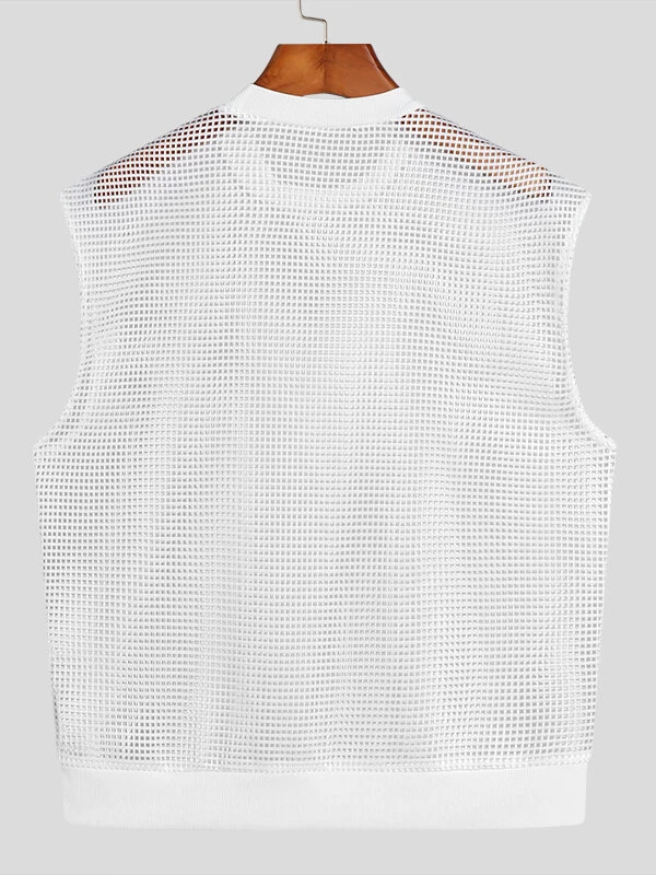 Men Sexy Mesh See Through Crop Top 7 Men Sexy Mesh See Through Crop Top - Image 5