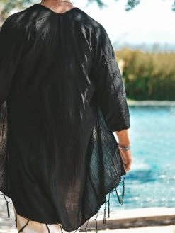 Mens Fringe Hem Half Sleeve Cardigan -Incerun Shop fb0168c3 5eaa 4332 b8b0 c0148b7d9fdd