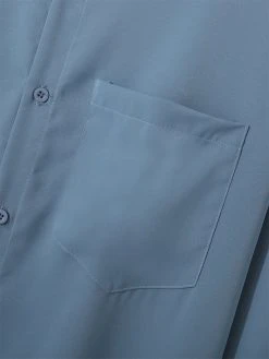 Mens Solid Chest Pocket Casual Long Sleeve Shirt -Incerun Shop fb75729f 64d9 40bd 95fd c416da5e6234