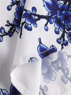 Mens Floral Print Lapel Button Up Short Sleeve Shirt -Incerun Shop fb929fe6 15b0 4356 9c0b 3dffb46dd558