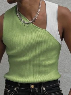 Men Sexy Patchwork Hollow Slim Sleeveless Vest 12 Men Sexy Patchwork Hollow Slim Sleeveless Vest -Incerun Shop fb995671 6796 44f0 bd31 e44c163df06a