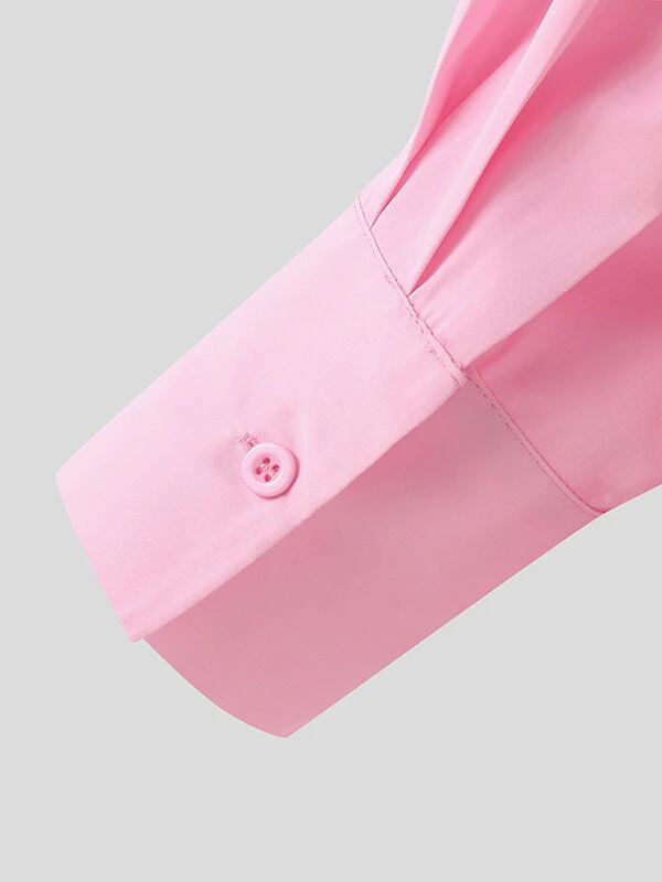 Mens Solid Lapel Long Sleeve Casual Shirt 9 Mens Solid Lapel Long Sleeve Casual Shirt - Image 7