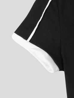 Mens Contrast Short Sleeve Crew Neck T-shirt -Incerun Shop fc5a1d52 e769 4b72 8fee a3e3f8e1400a