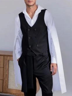 Men Irregular Flared Long-sleeved Loose Shirt -Incerun Shop fcb37ca8 79fe 4a80 9ddf 9d9097411449