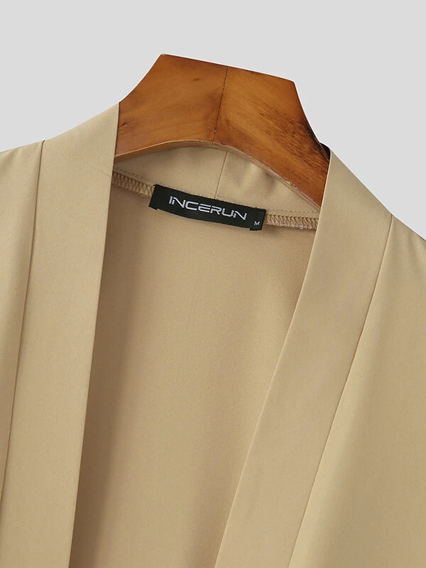 Mens Plain Long Sleeve Kimono Cardigan 9 Mens Plain Long Sleeve Kimono Cardigan - Image 7