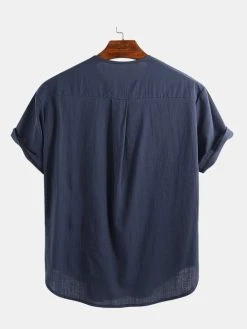 Mens Cotton Linen Thin & Breathable V-Neck Short Sleeve Henley Shirt -Incerun Shop fcd3f839 3a06 4be3 a687 7ada3e8a5640