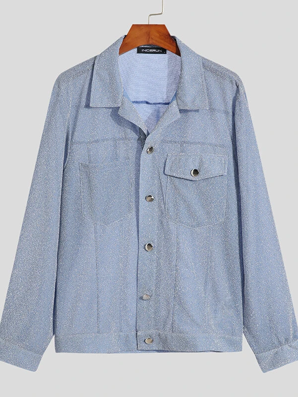 Mens Sexy See Through Glitter Mesh Jacket 6 Mens Sexy See Through Glitter Mesh Jacket - Image 5