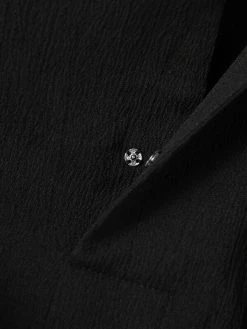 Mens Solid Texture Notched Neck Long Sleeve Shirt -Incerun Shop fe0b1c77 b944 4f33 9438 50b9213332b6