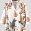 Mens Leaves Print 3/4 Sleeve Stand Collar Shirt -Incerun Shop fe264d24 471f 4348 a4f9 8bc9a5de7bf3