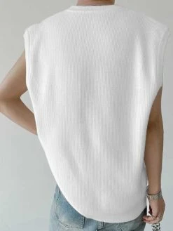 Mens Knit Round Neck Two-way Wear Vest -Incerun Shop fe2d8da6 cf52 4120 8f4b 570d90bedbbc